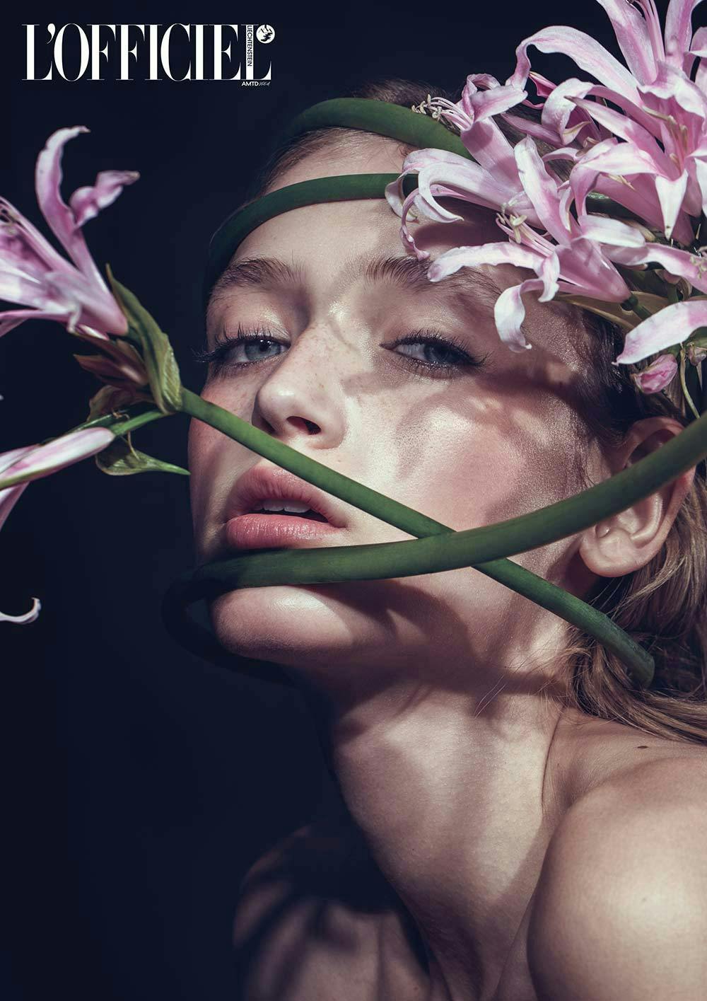 head person face photography portrait adult female woman flower petal